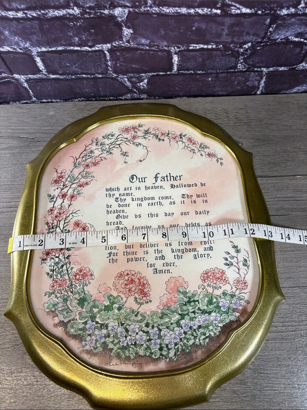 Vintage Oval Framed Wall Hanging 